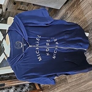 michael kors zip up short sleeve hoodie in 1X
